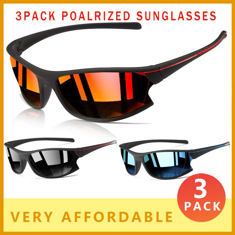 

3 PACK Polarized Sunglasses Men Fashion Sport Style Sun Glasses Ultralight Eyeglasses Frame Outdoor Sports Goggles Male N7
