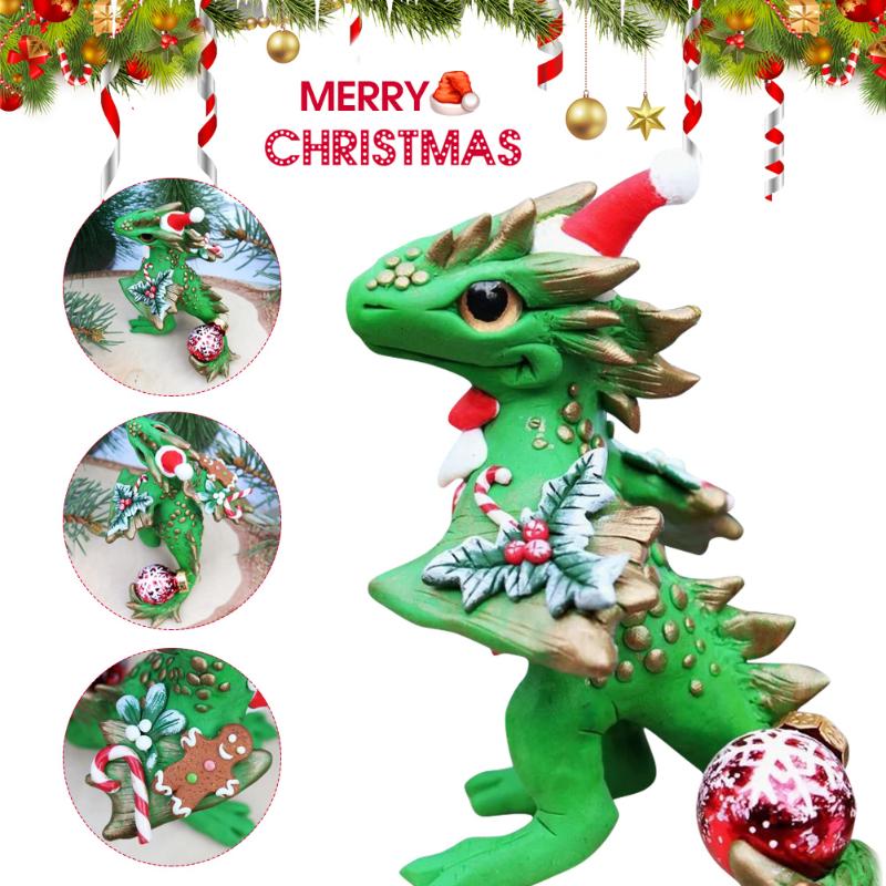

Santa Baby Dragons Christmas Ornament With Lanyard Cute Christmas Dragons Toy For Home Decorative TN99