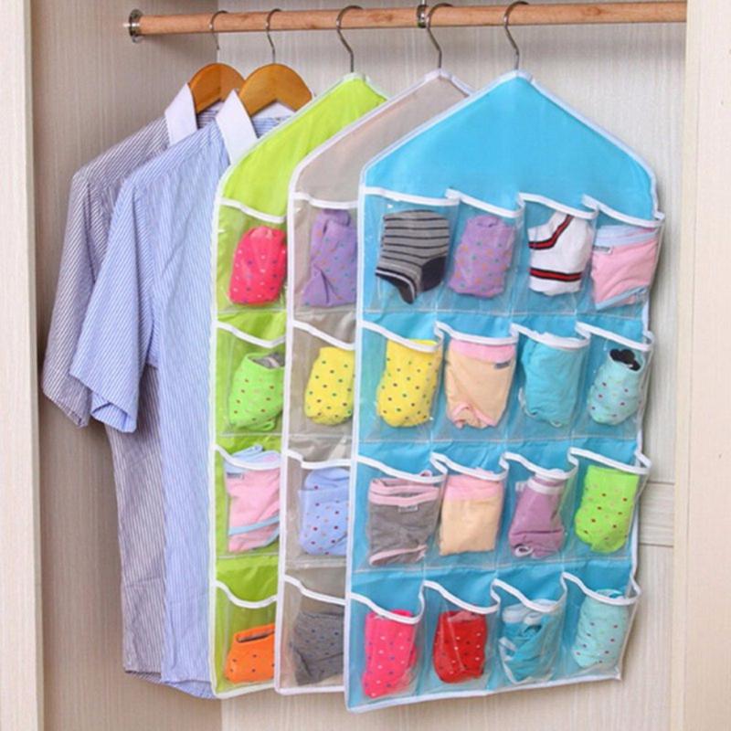 

Storage Bag Thick Multifunction Door Wall Hanging Clear Socks Cosmetic Dustproof Underwear Closet Save Space 1