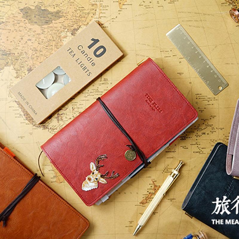 

Retro travel Notepad small portable Korean creative tn hand account diary article art blank hand book simple Travel Notebook1