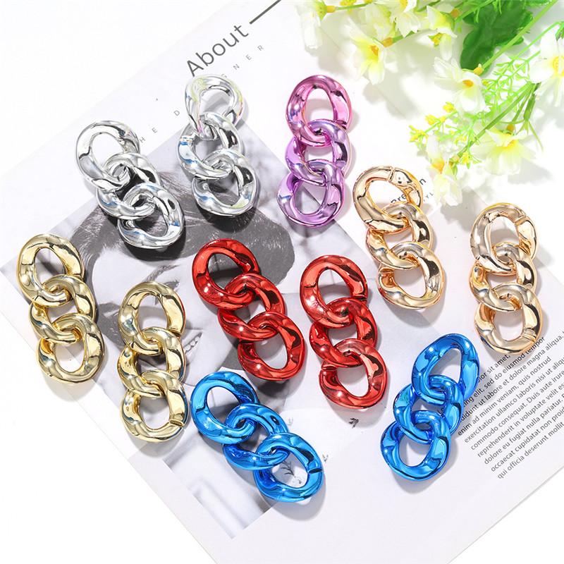 

2020 Fashion Colorful Earrings For Women Multi-layer Connection Simple Bohemian Acrylic Earrings Jewelry