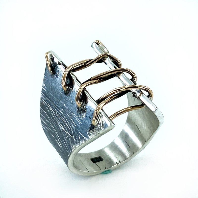 

Hand Production Sewing Special Design Marginal Authentic 925 Sterling Silver Ring