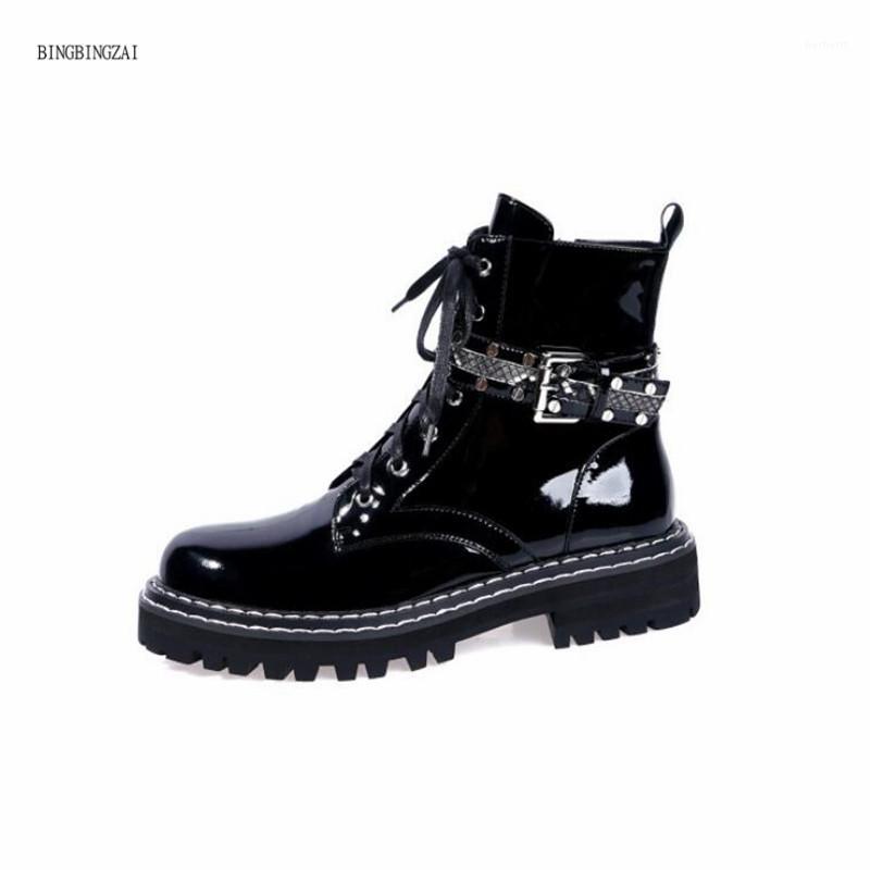 

New style Women's boots Short boots Fashion High quality Big code shoes woman 4cm Square heel 34-41 42 BBZAI1, Black
