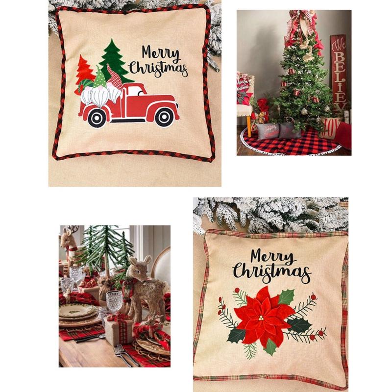 

Merry Christmas Cushion Cover Decorations for Home 2020 Christmas Ornaments Gifts Decor Happy New Year 2021