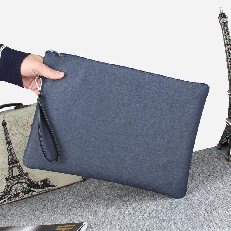 

2020 Men's Hand Hold Briefcase Men's Bag Korean Version of Large-capacity Envelope Bag File Big, Black