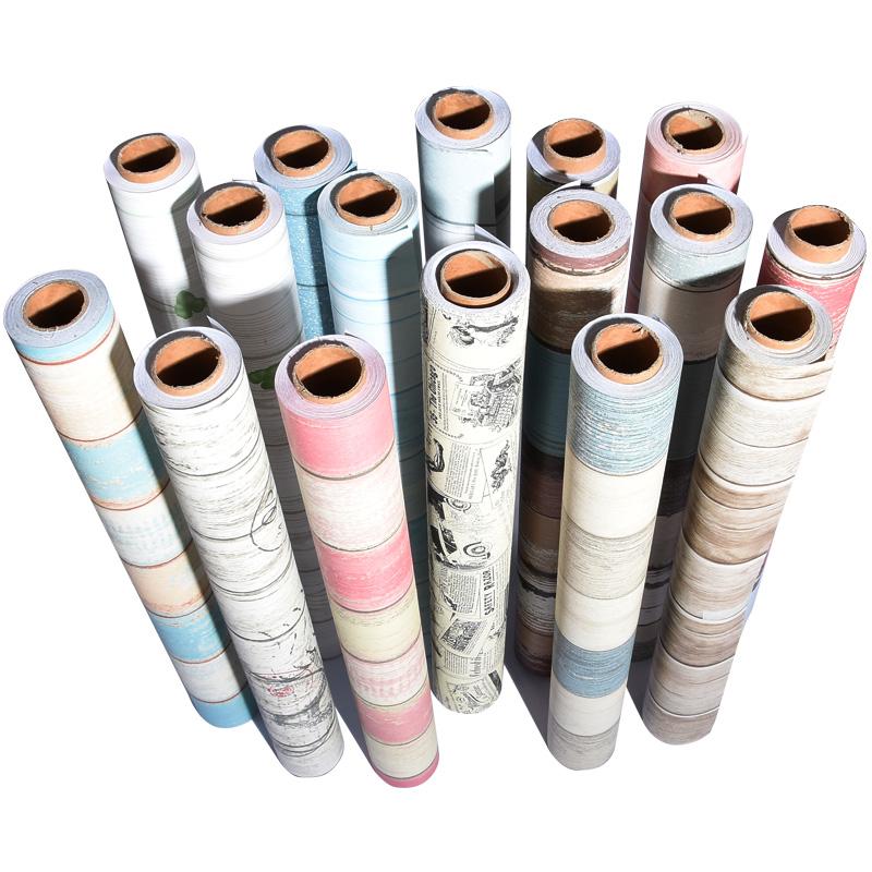 

Self - adhesive wood wallpaper college students dormitory wall furniture renovation stickers PVC wall stickers-128