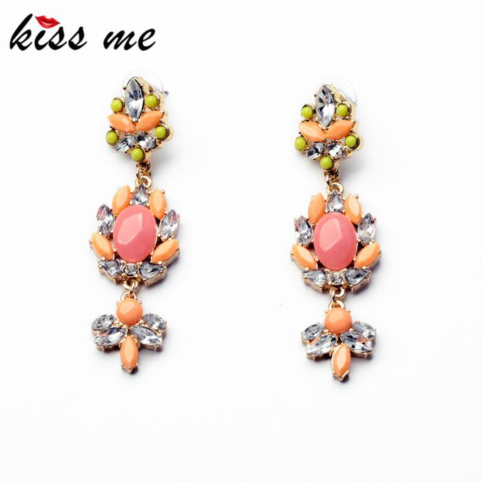 

KISS ME 2020 Statement Jewelry Fashion Classic Resin stone Flowers Drop Earrings Factory Wholesale