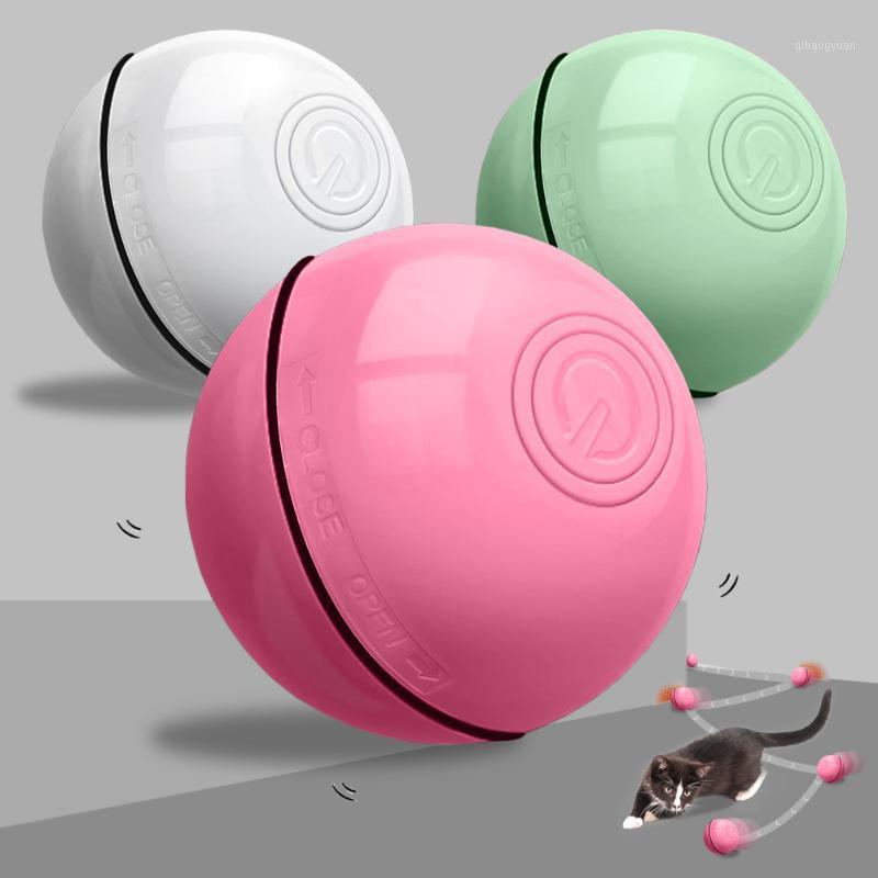 

Interactive Smart Cat Toy USB Rechargeable Led Light 360 Degree Self Rotating Ball Pets Playing Toys White Pet Ball for Cat1
