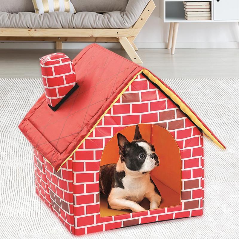 

Indoor Portable Dog House Nest Cat Cage Kennel Foldable Winter Warm Pet Bed Nest Tent Cat Puppy Kennel Pet, 49x49x47cm