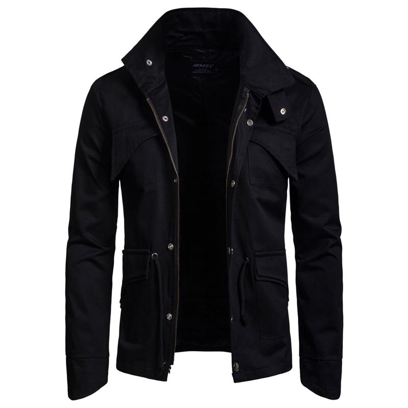 

2020 New Men Jacket top Coat Section Fashion Trench windbreaker Brand Casual Fit dropshipping Jackets Outerwear plus size 4XL, Black