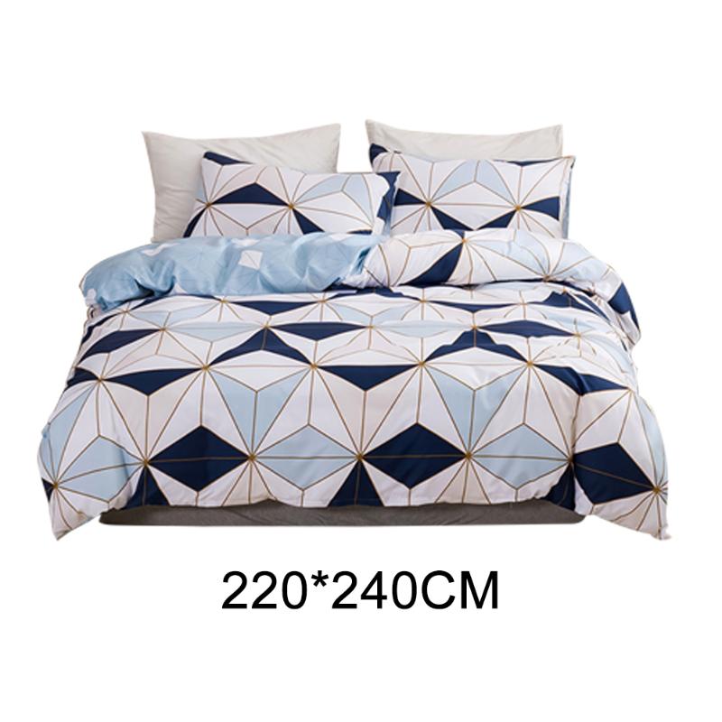 

3pcs Polyester Geometric Printed Modern Soft With Zipper Closure Bedding Pillow Cases Duvet Cover Set Home Textile Comfortable