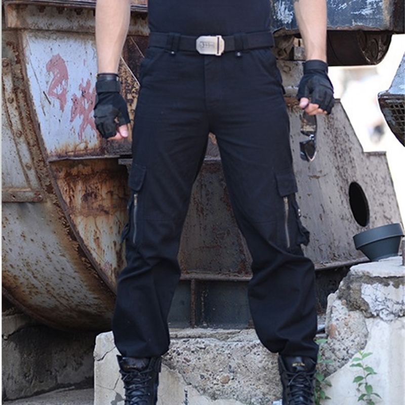 2021 NUEVA Ropa militar urbana Táctica de los hombres de algodón del ejército Carga Casual bolsillos con Soldier Zipper Combat Pantalones Masculinos QVR0