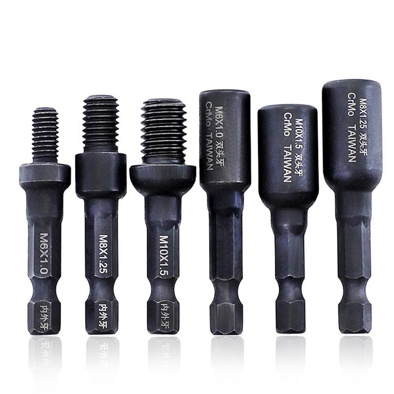 

CrMo TAIWAN Double-Headed Internal and External Threaded Screw Socket Air Bit 1/4Inch Internal Thread Embedded Lock Nut
