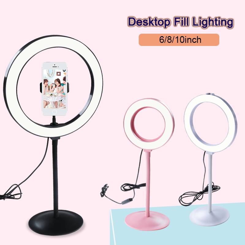 

Fill Lighting LED Selfie Ring Light with Desktop Stand Photographic Lamp USB Plug for Night Light Makeup Youtube Live Fill