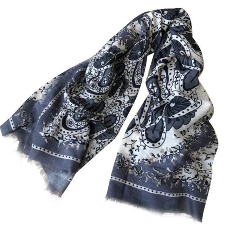 

Scarves 100%cashmere Four Leafs Clover Print Women Classic Thin Scarfs Fashion Big 140x140cm