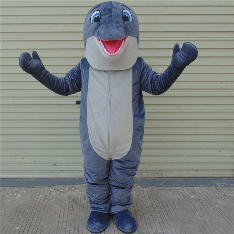 Mascot Costumes Dolphin Mascot Costumes Blue Fish Costumes Adults Christmas Halloween Outfit Fancy Dress Suit Advertising Costume-image-748262966