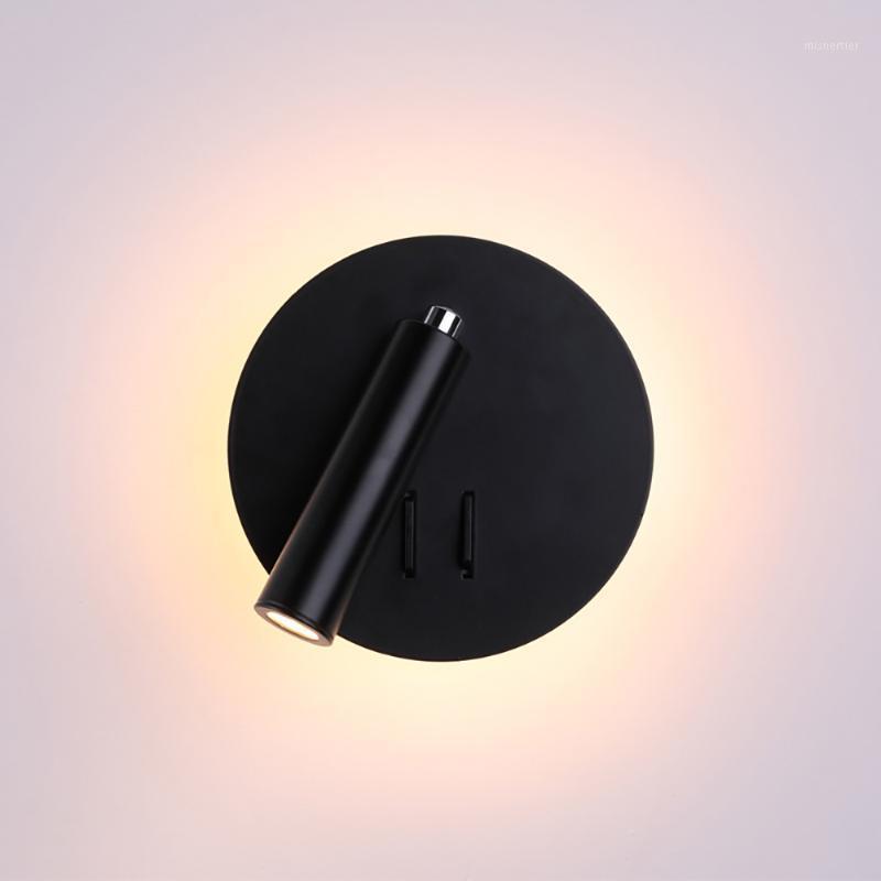 

LED Wall Lamps Reading 3W 6W Round light Back light bedroom Study living room Sconce Adjustable With Switch Bedside Wall1
