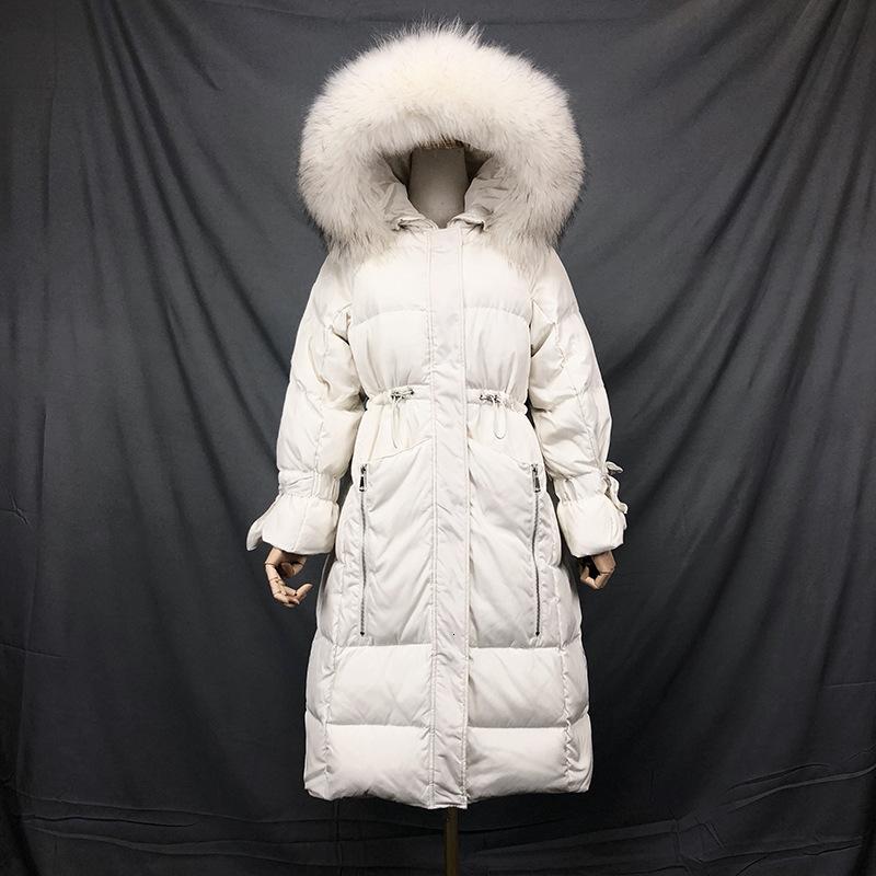 

Loose Korean Winter Down Jackets Fur Collar Coat Women Puffer Long Female Warm Autumn Feather Jacket For Girl Parka Coats Duck, Black