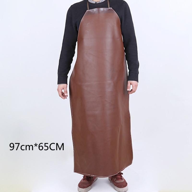 

Bib Anti-dirt Easy Clean Hang Neck Solid Lengthen Waterproof Leather Kitchen Random Color Adult Work Shop Apron Unisex Oil Proof