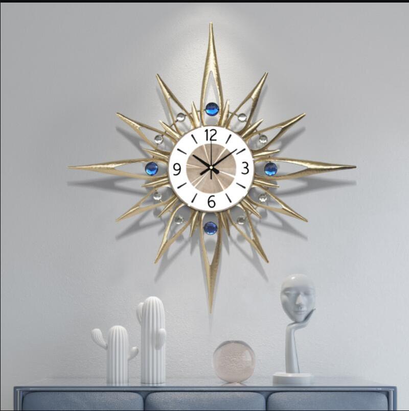 

Simple Modern Wrought Iron Wall Clock Wall Mural Ornaments Home Livingroom Sticker Decoration Porch Cafe Hanging Craft