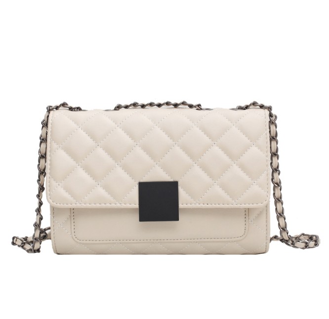 

2021 Quilted Crossbody Bags Women Handbag New Fashion All-Match Simple Shoulder Tote Bag, White