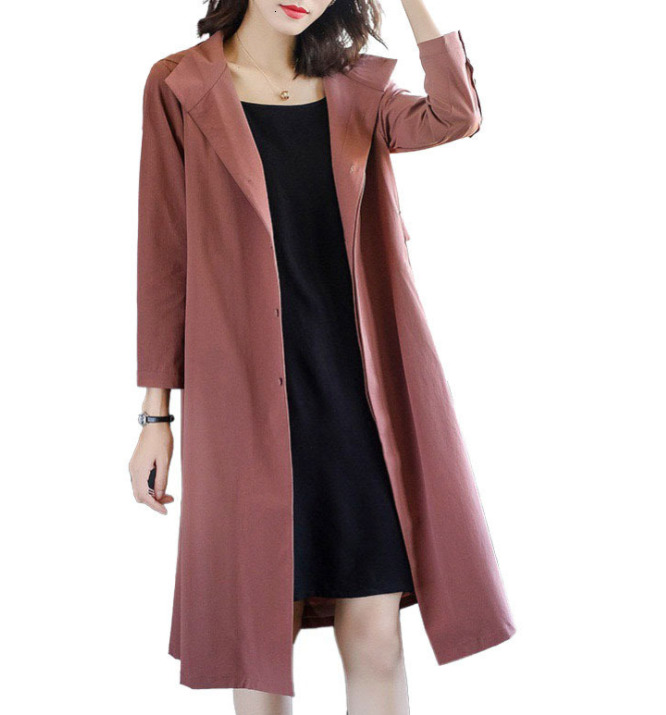 

2021 New Meades of popular length jacket, spring and autumn clothes, female high-end atmospheric jacket thin style, RQGH, Navy blue