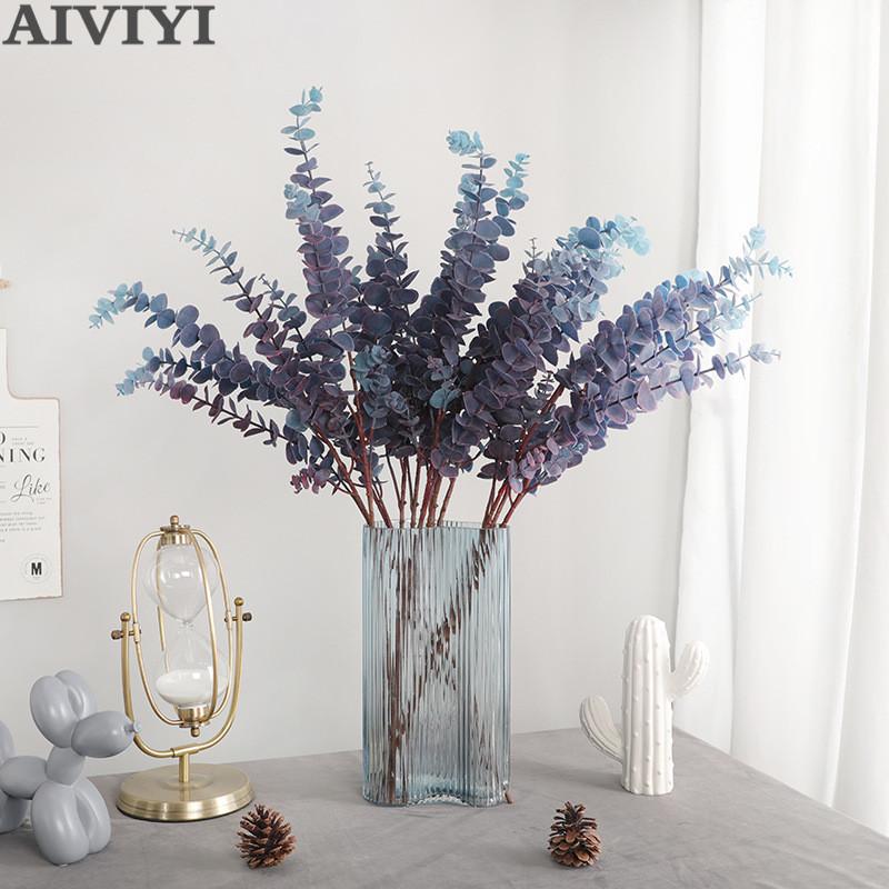 

Artificial Eucalyptus bouquet Money leaf fake plant Multipurpose Christmas party home decoration wedding flower, Orange
