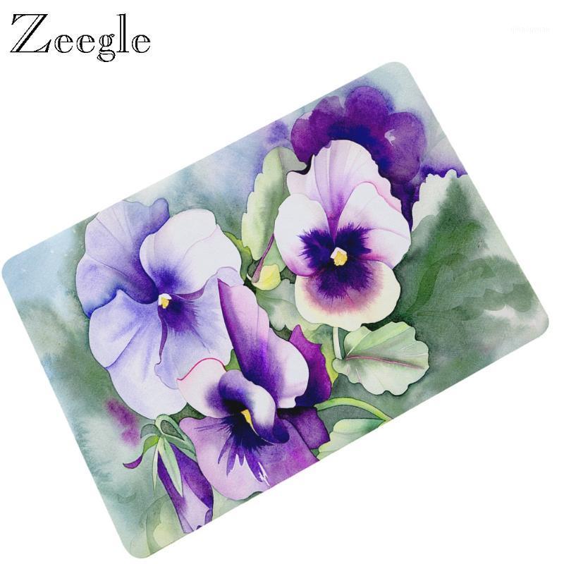 

Zeegle Floor Mat Doormat Rubber Anti Slip Bathroom Shower Mat Hallway Carpet Foot Flower Printed Living Room Indoor Door1, Lhd