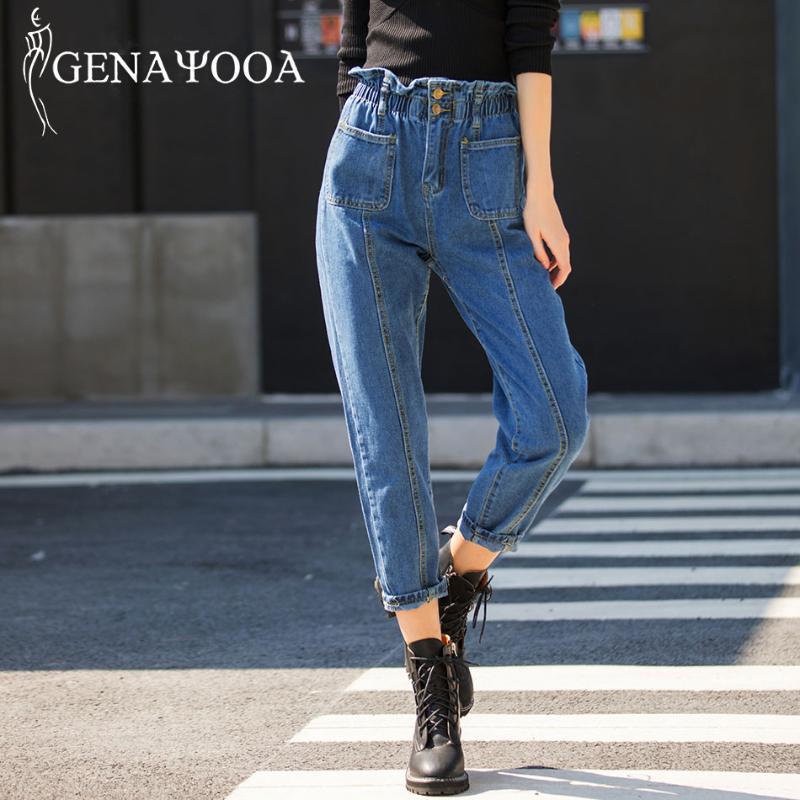 

Genayooa High Quality Jeans For Women Mom Jeans High Waist Woman Plus Size 5XL Harem Pants Trousers Woman 2020 Korean, Blue