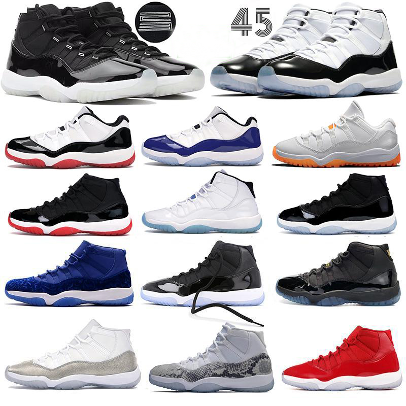 

2021 New 11 11s Bred Space Jam Concord 25th Anniversary Basketball Shoes Men women Heiress Cap And Gown Gym Red 72-10 sports Sneakers