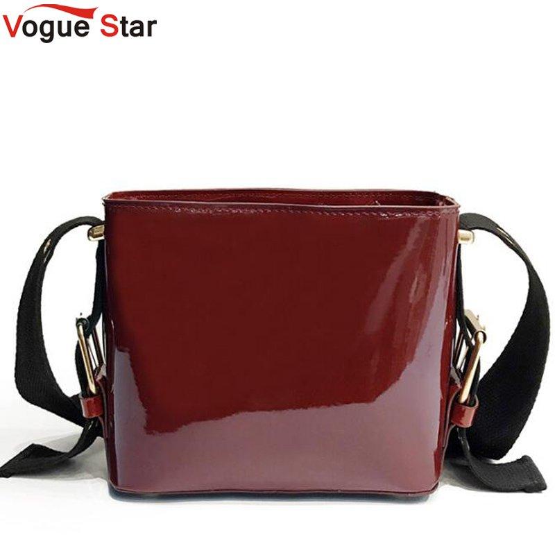 

Bright Solid Patent Leather Women Fashion Bucket Bag Ladies Simple Luxury Handbag Casual Shoulder Messenger Bag Sac A Main LB541, Black