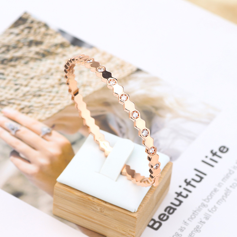 

Simple and narrow designer bracelets stainless steel love bracelet ring jewelry bangles Inlay diamond bracelet accessories