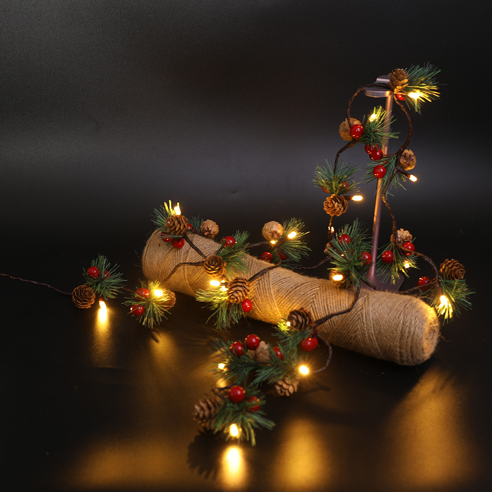 

2021 New 2m 20leds Pine Cone Fariy String Battery Operated Diy Wedding Christmas Decoration Garland Light Holiday Party Lights Rbzd