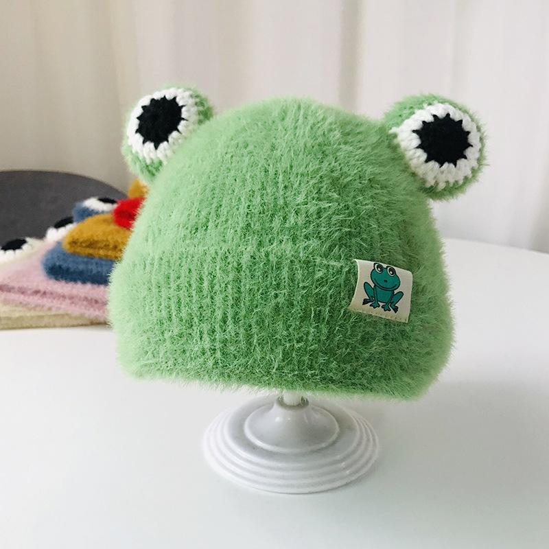 

shower cap Baby cute wool hat Korean version baby thickened Knitted Hat Plush children's Pullover cap