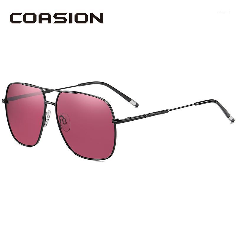 

Sunglasses COASION Brand Men Polarized Luxury Designer Square Metal Frame Sun Glasses Shades For Women Zonnebril Heren PC15761