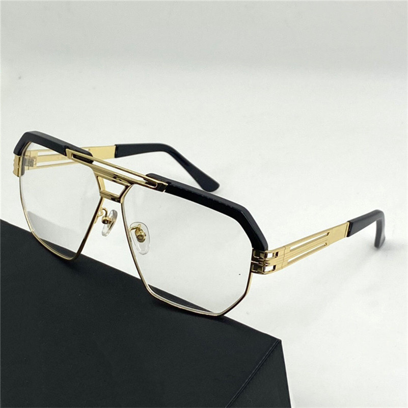 

New fashion polygonal metal frame optical glasses 9082 simple and generous style German design man top quality glasses transparent lens, Black
