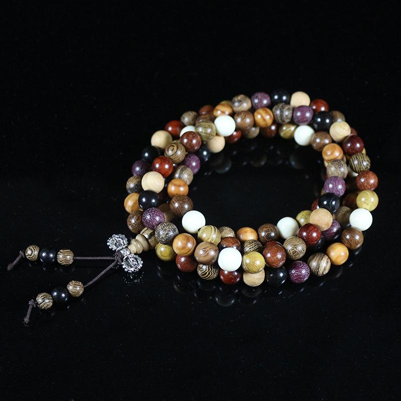 

Natural Sandalwood Bracelets 8mm 108pcs Multilayer Buddha Prayer Beads Handmade DIY Jewelry Bangle for Women Vintage Pulsera