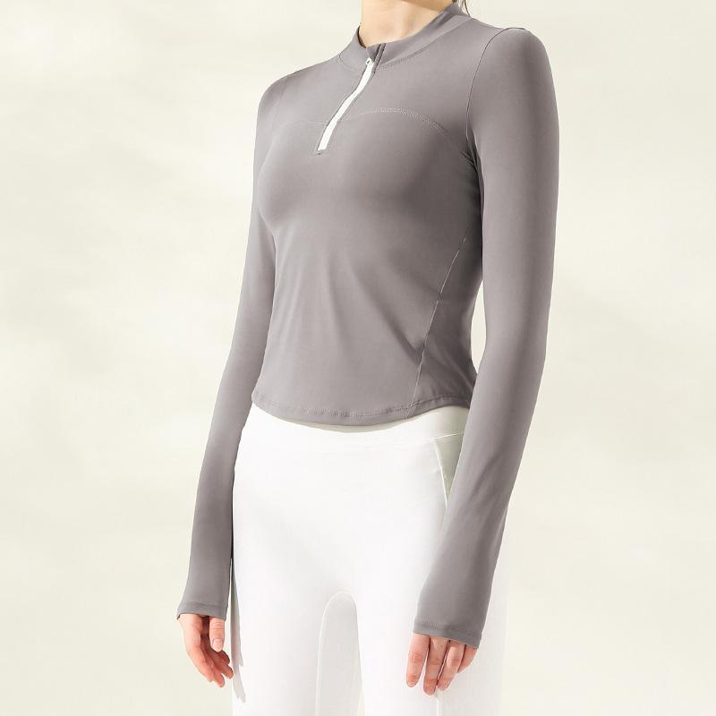 

Long Sleeve Running Shirts Sexy Yoga T-shirts Solid Sports Shirts Quick Dry Fitness Gym Crop Tops Workout Tops for Women1, Black