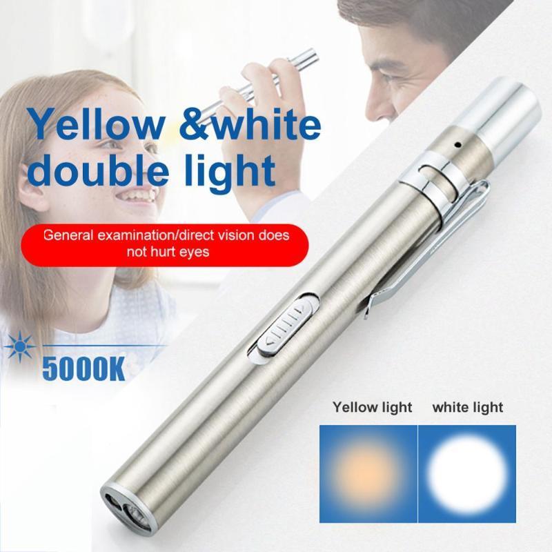 

USB Rechargeable Handy Pen Light Mini Nursing LED Torch Lamp With Stainless Steel Clip Pocket Led1