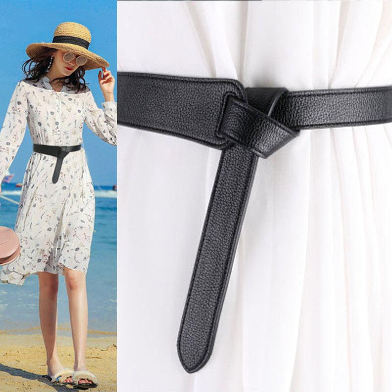

1PC Thin PU Leather Wedding Belts clothes Girdles Loop Strap Belts Coffee Black Red Dress Coat Accessories lace strap