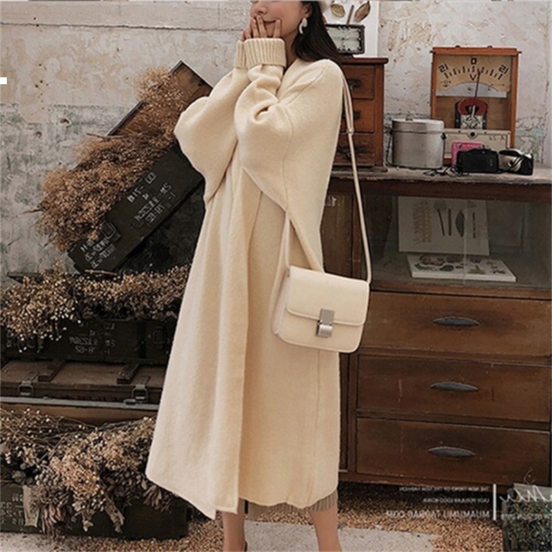 

New Female 2021 Sweater Thick Long Cardigan Hot Winter Knitted Jacket Women's Clothing Vintage 697r D9WY