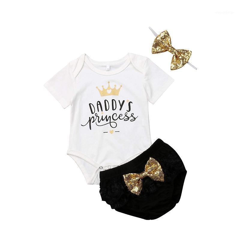 

0-18M Newborn Baby Girl 3pcs Clothes Set Summer Romper Tulle Short Pants Sequin Headbands Fashion Breathable Bodysuit Set1, White