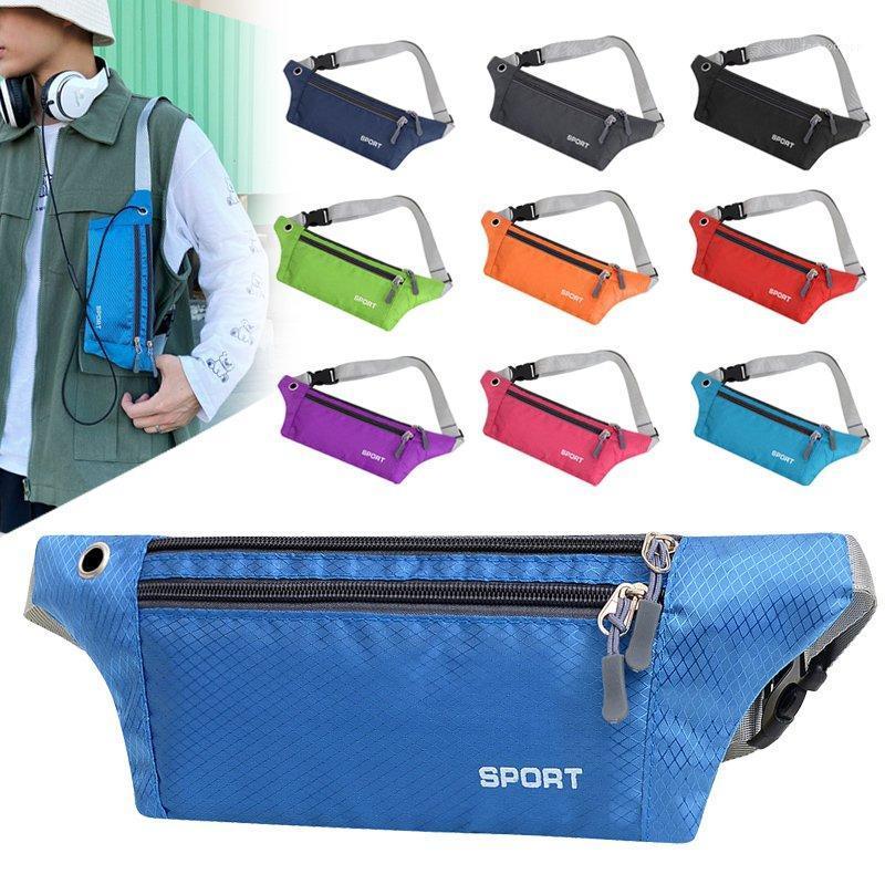 

Unisex Sports Running Cycling Jogging Earphone Waist Belt Pack Bag Pouch Pocket Cycling Phone Bag Waterproof Women Running Belt1, Black