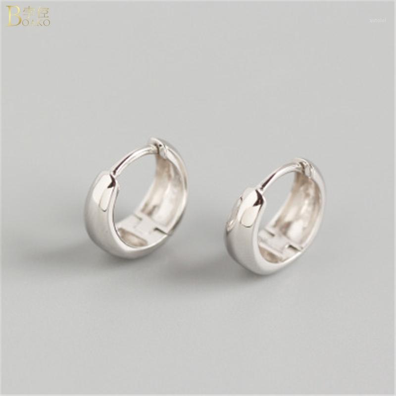 

BOAKO S925 Sterling Silver Earrings Ins Geometric Metal Wide-Faced Earrings Personality Circle 20201