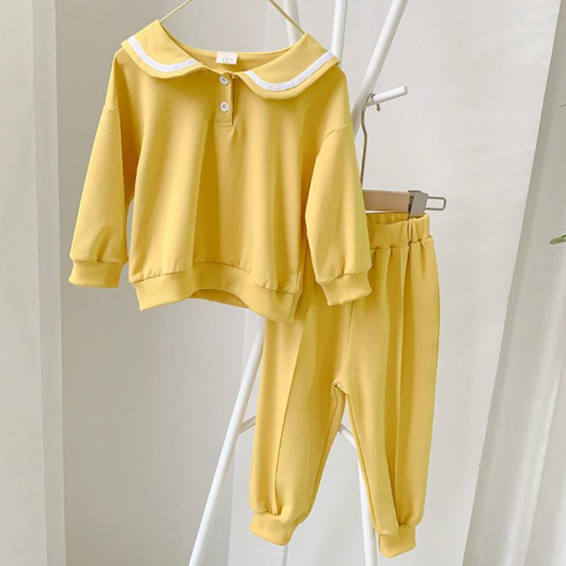 

Original Zebra Remember children autumn new clothes set girls pure colour Doll Collar Shawl+trousers two piece kids fall costume1, Bn1469-yellow