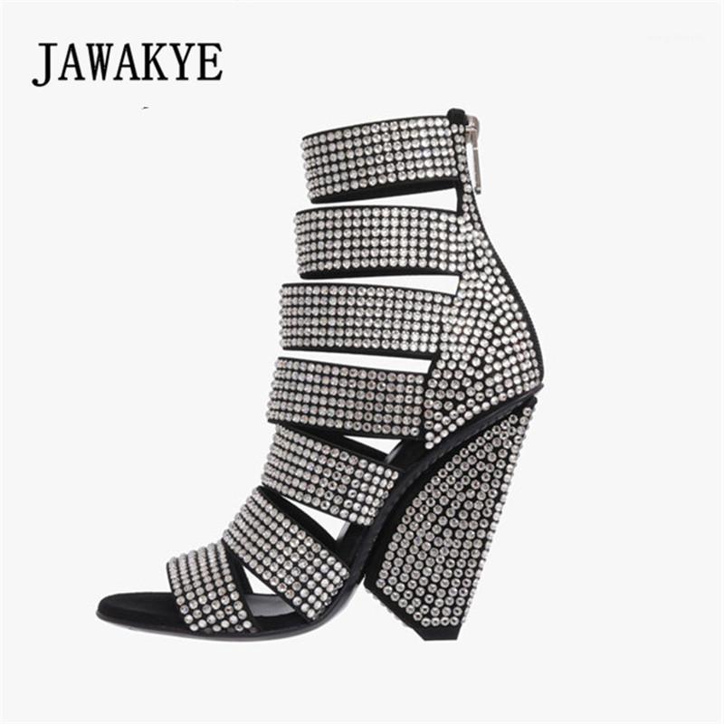 

PVC Transparent Wedge Shoes High Heel Open Toe Ankle Boots Summer Narrow Band Gladiator Booties Women1, Black