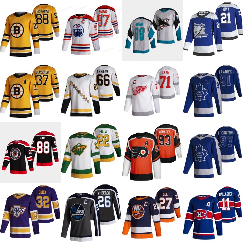 

2020-21 Reverse Retro Hockey Jersey Jonathan Quick Kevin Fiala Brendan Gallagher Anders Lee Mario Lemieux Jakub Voracek Brayden Point Jersey, 88 patrick kane