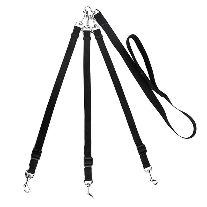 

Nylon Weave Three Heads One Drag Three Dog Leash Square Round Rope Pet Traction Belt Dog Chain Strong Safety Lead Leashes