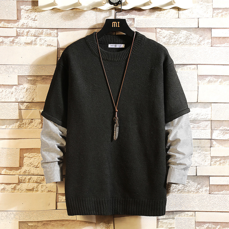 

2021 New Sweaters Men's Black Grey Long Sleeves Autumn Winter Pullover Knitted O-neck Plus Oversize 5xl Cfwh, Z0101 1