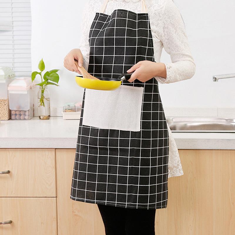 

Women's Lady Kitchen Apron Dress Restaurant Home Kitchen For Pocket Baking Funny Cotton Apron Bib Dining Room Barbecue Hot Sale1